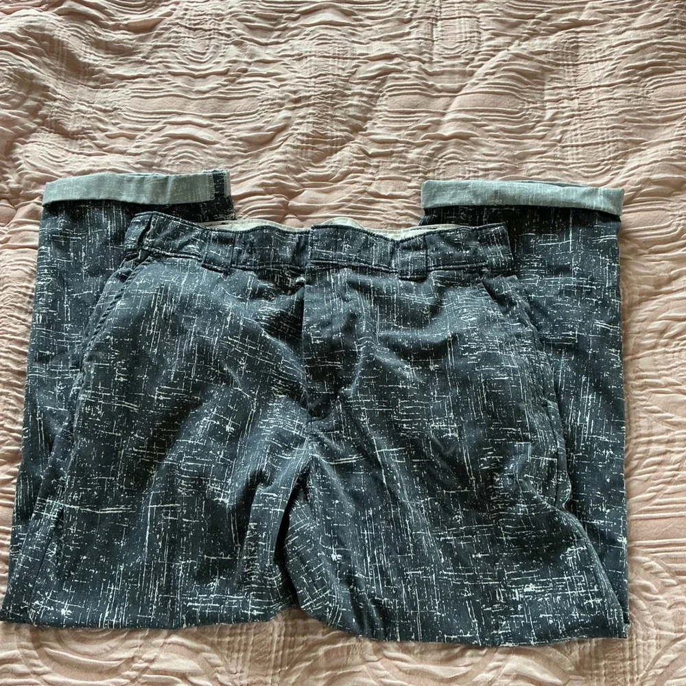 Men's Black Patterned  Pants